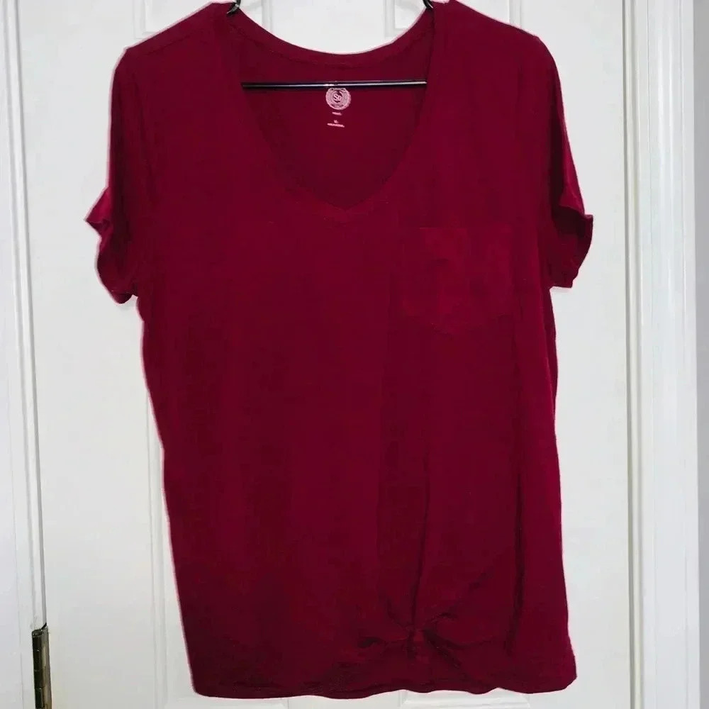 🟨Burgundy Short Sleeve Tee